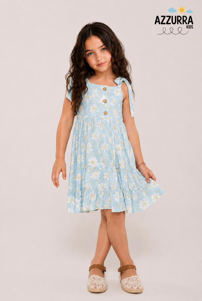 FLORAL LIGHT BLUE DRESS