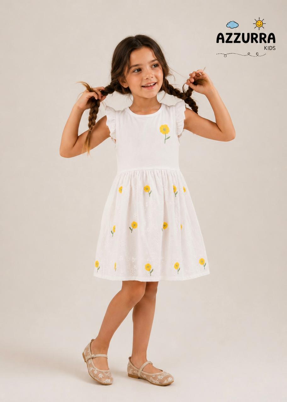 WHITE DRESS AND YELLOW FLOWER