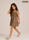 BROWN LINEN DRESS