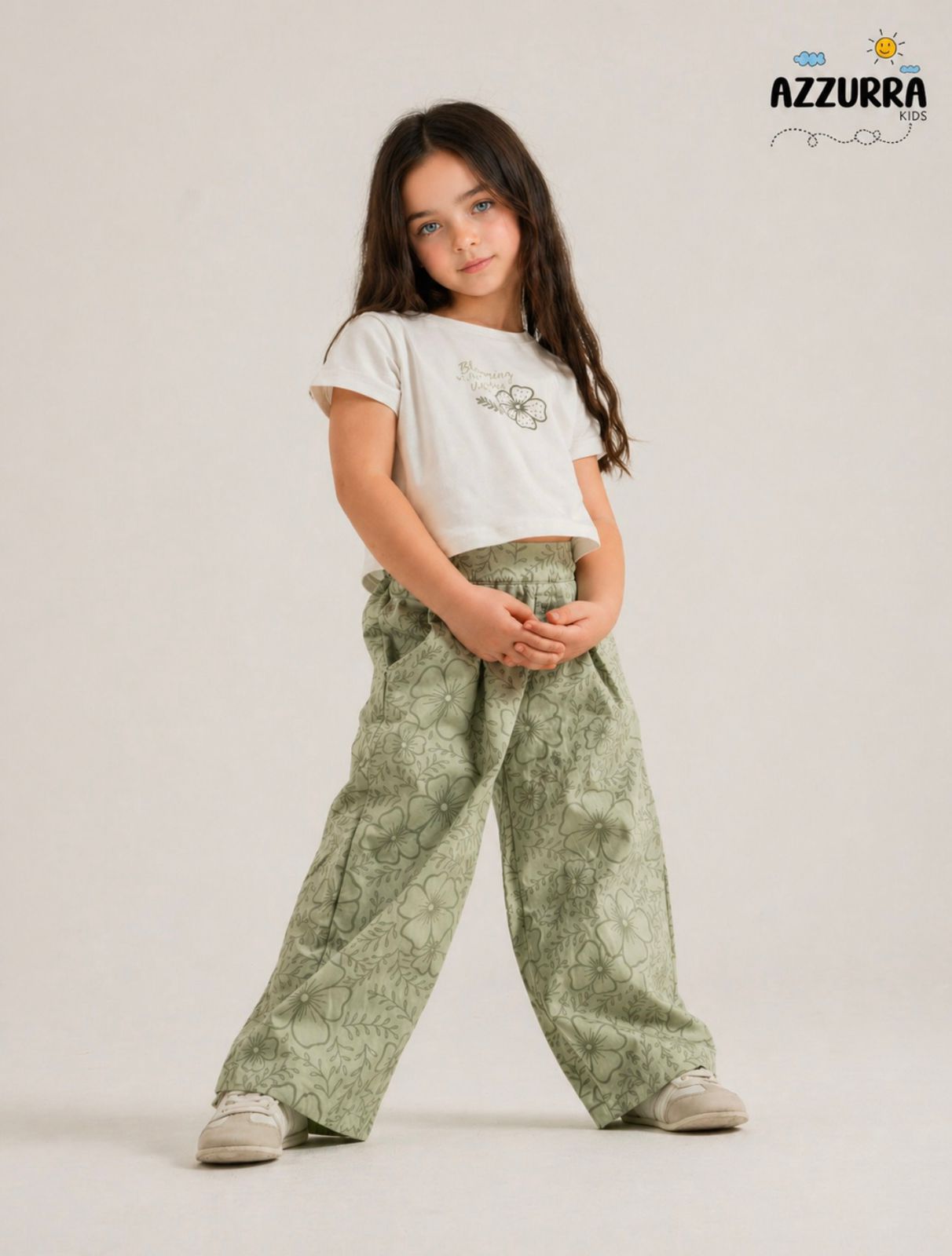 WHITE TOP AND GREEN PANT