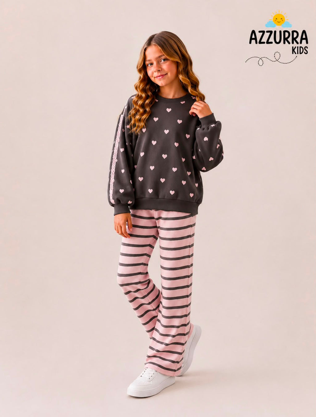 GREY AND PINK HEART SET