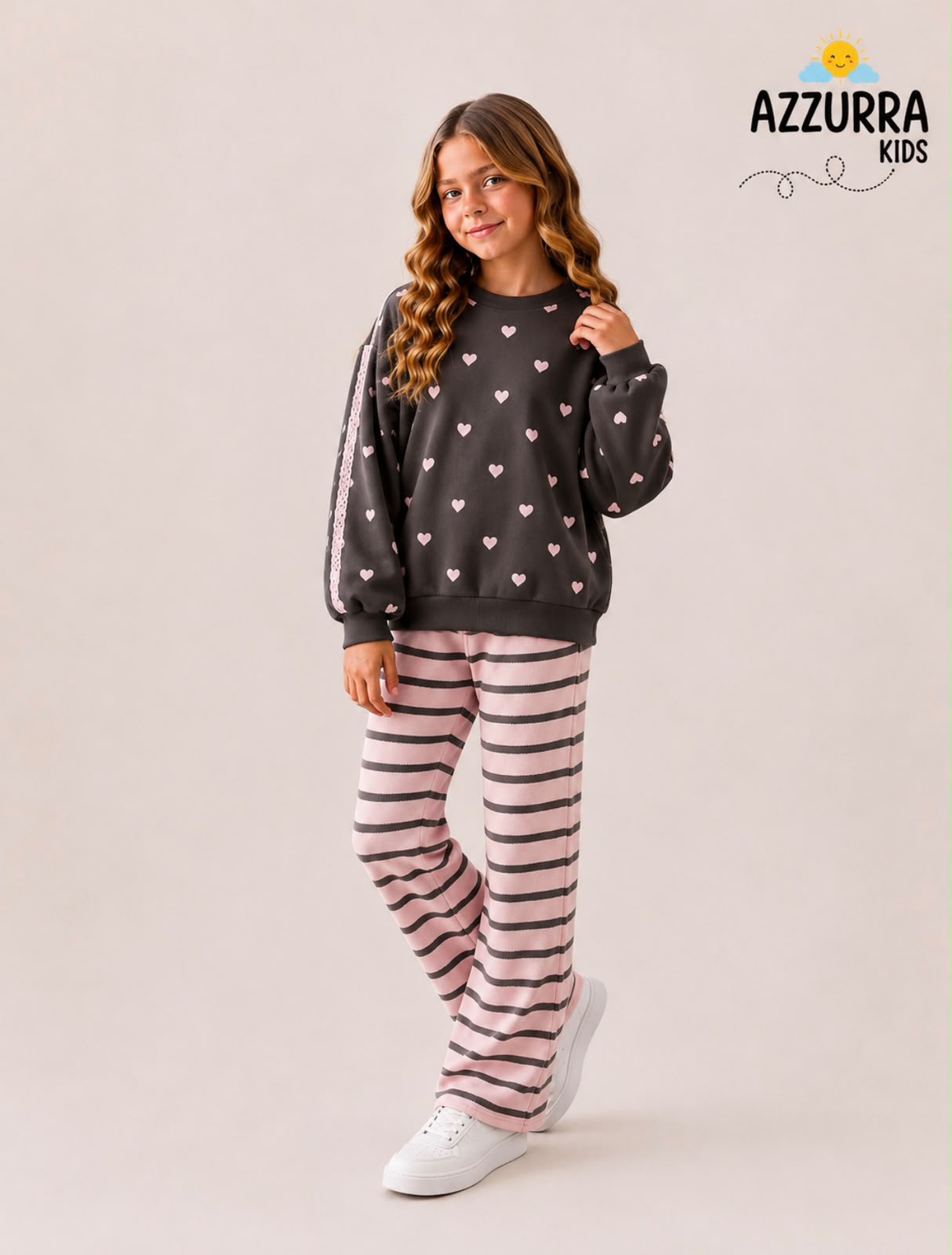 GREY AND PINK HEART SET
