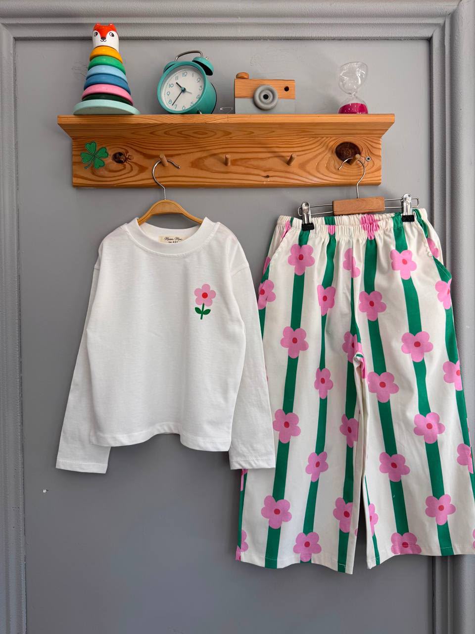 PINK FLOWER PANT SET