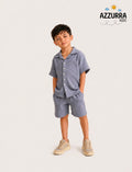 GREY LINEN SHORT SET