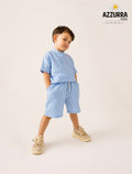LIGHT BLUE LINEN SHORT SET