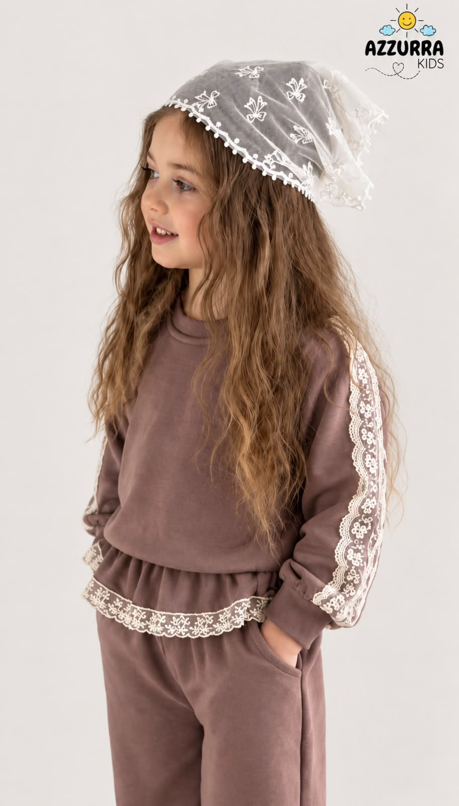 BROWN WITH LACE SET
