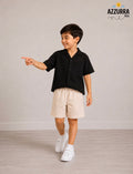 BLACK AND BEIGE LINEN SET