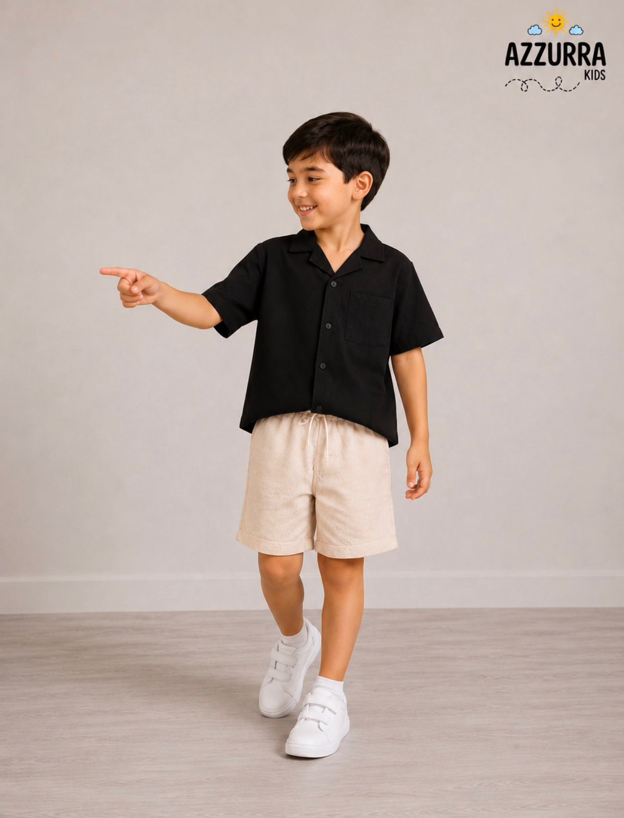 BLACK AND BEIGE LINEN SET