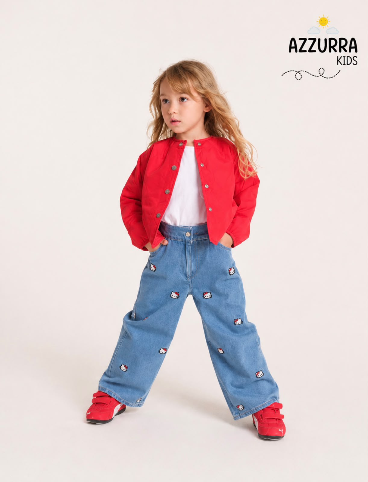 JEANS AND RED JACKET SET