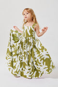 WHITE AND GREEN DRESS