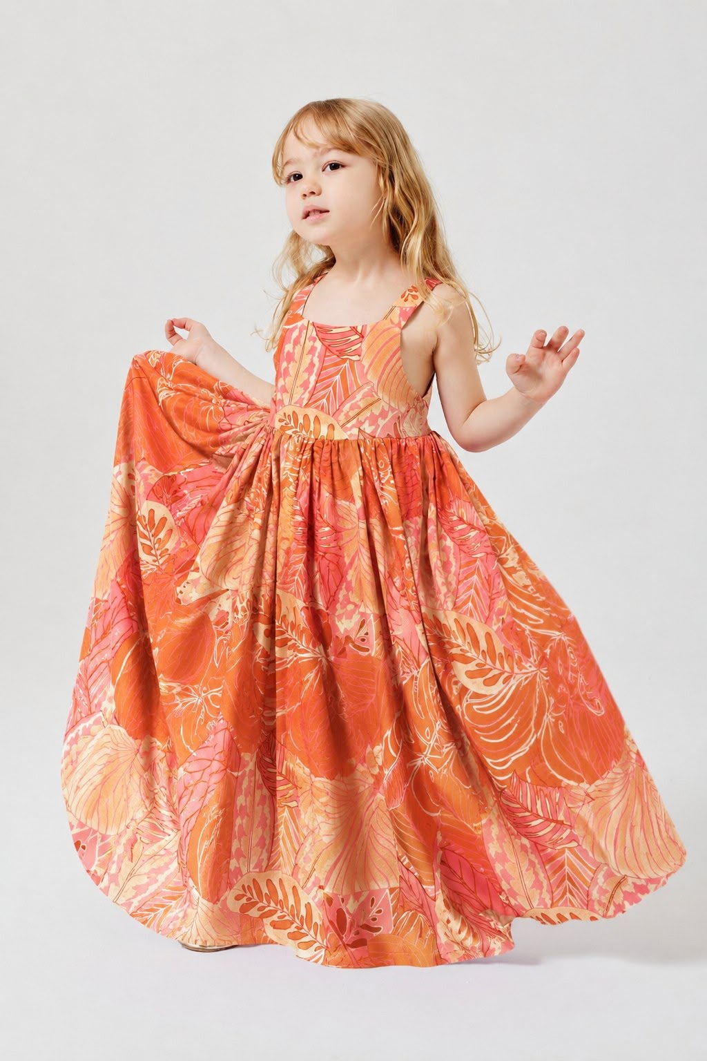 ORANGE AND WHITE DRESS