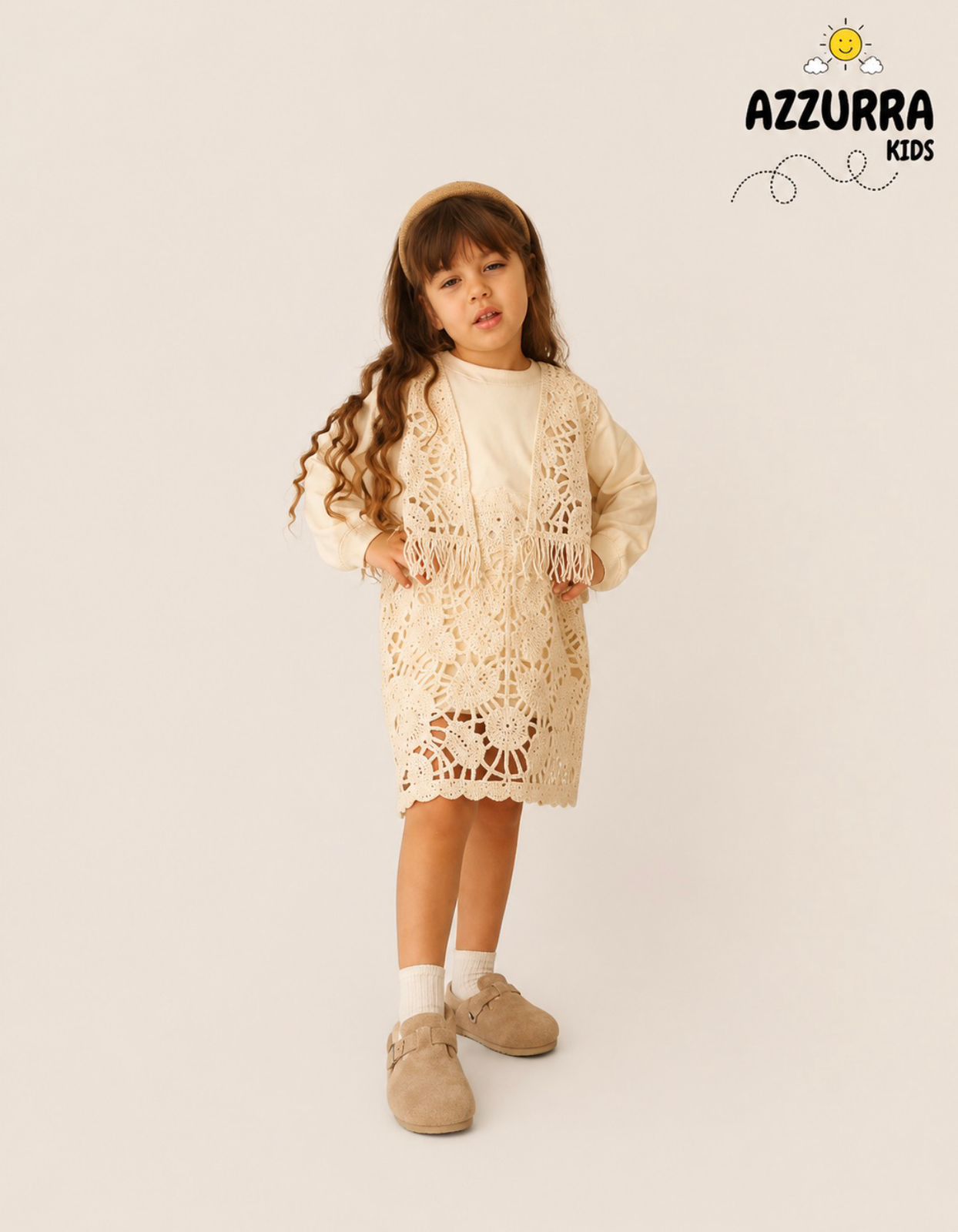 CROCHET BEIGE SKIRT SET