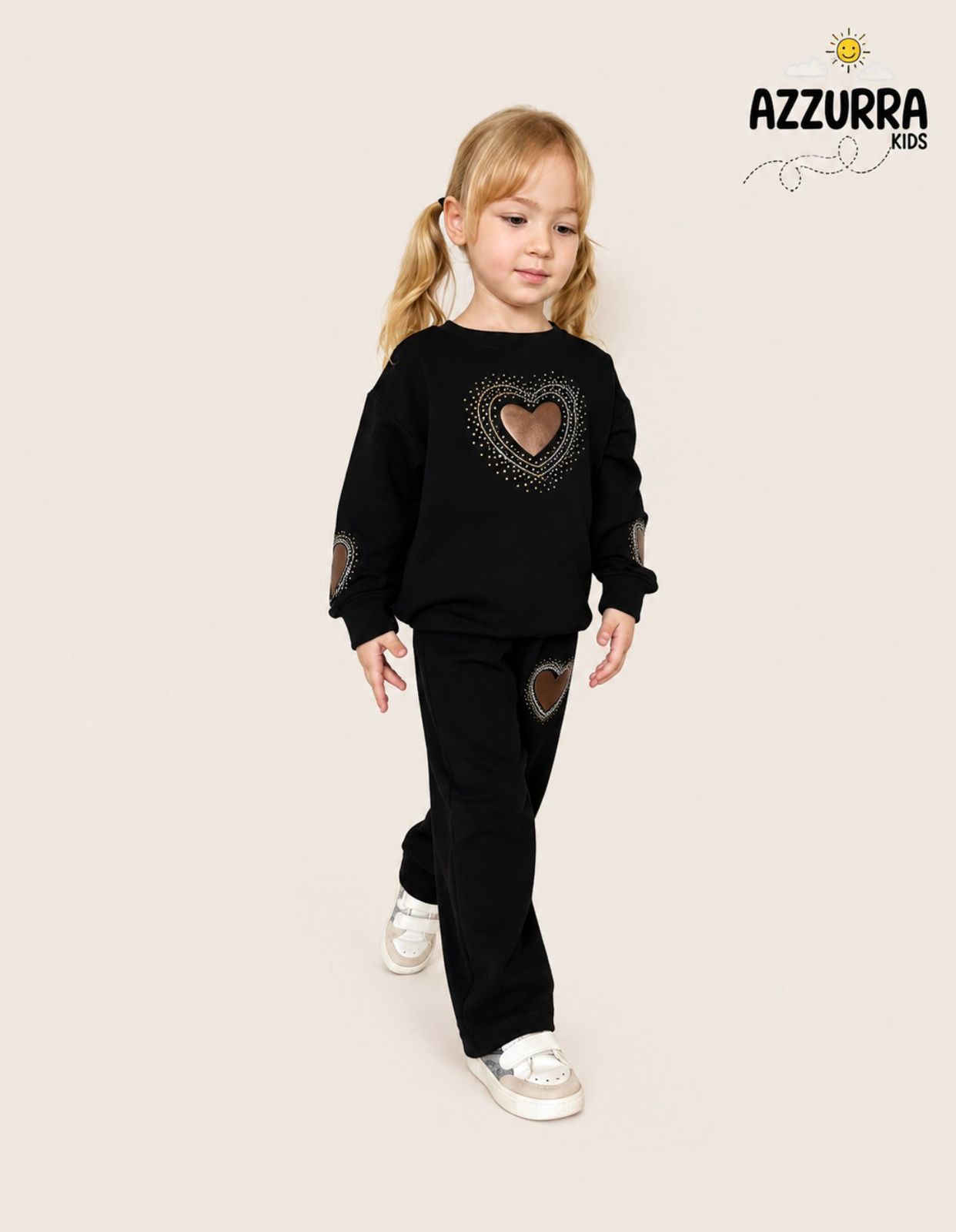 GOLD HEART BLACK SET