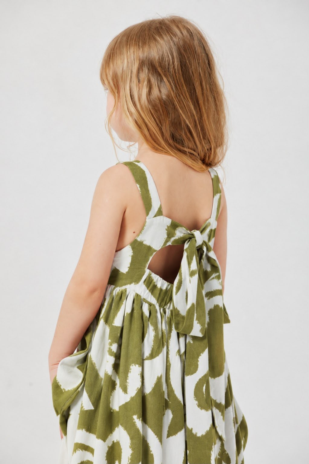 WHITE AND GREEN DRESS