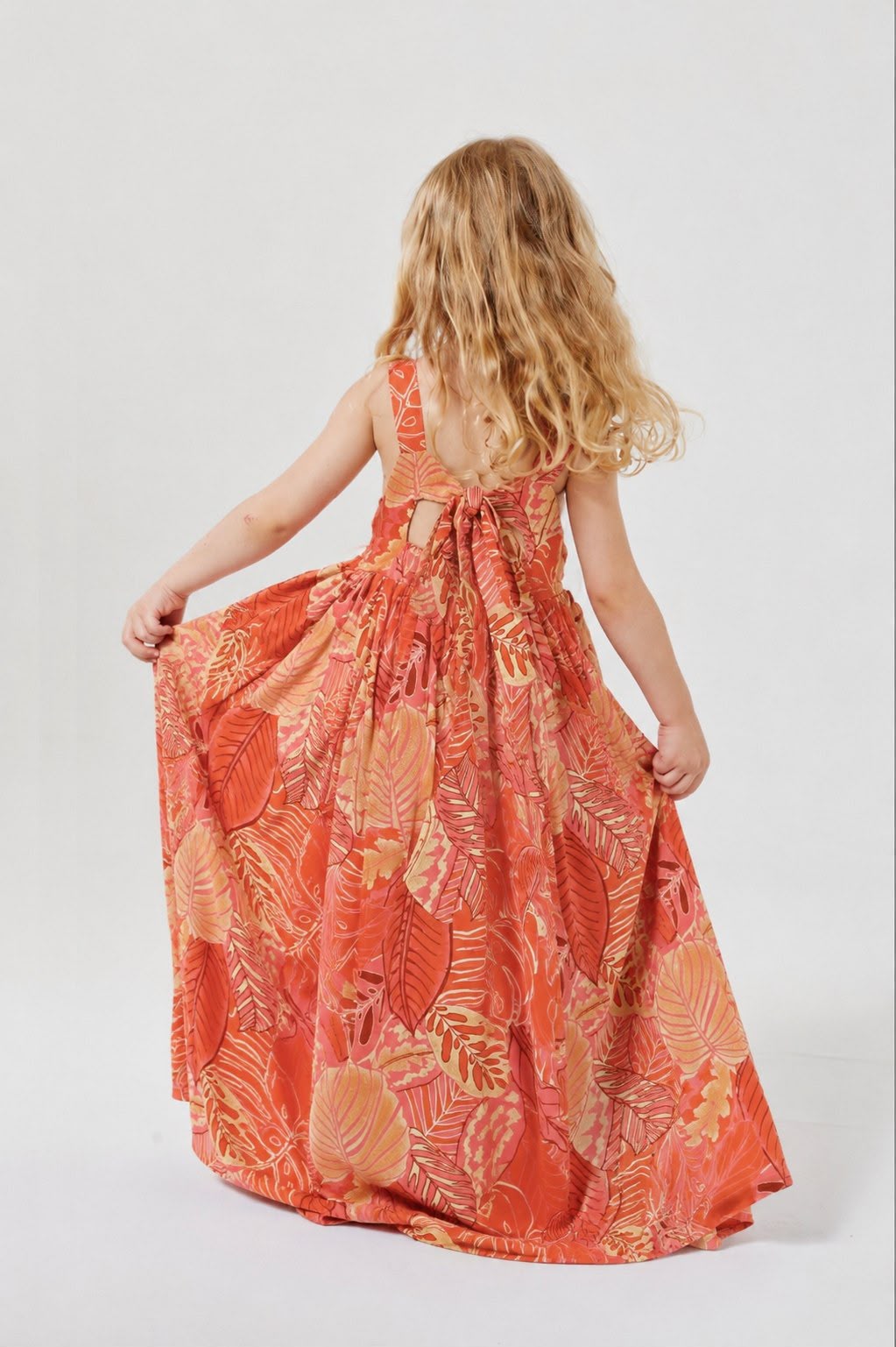 ORANGE AND WHITE DRESS
