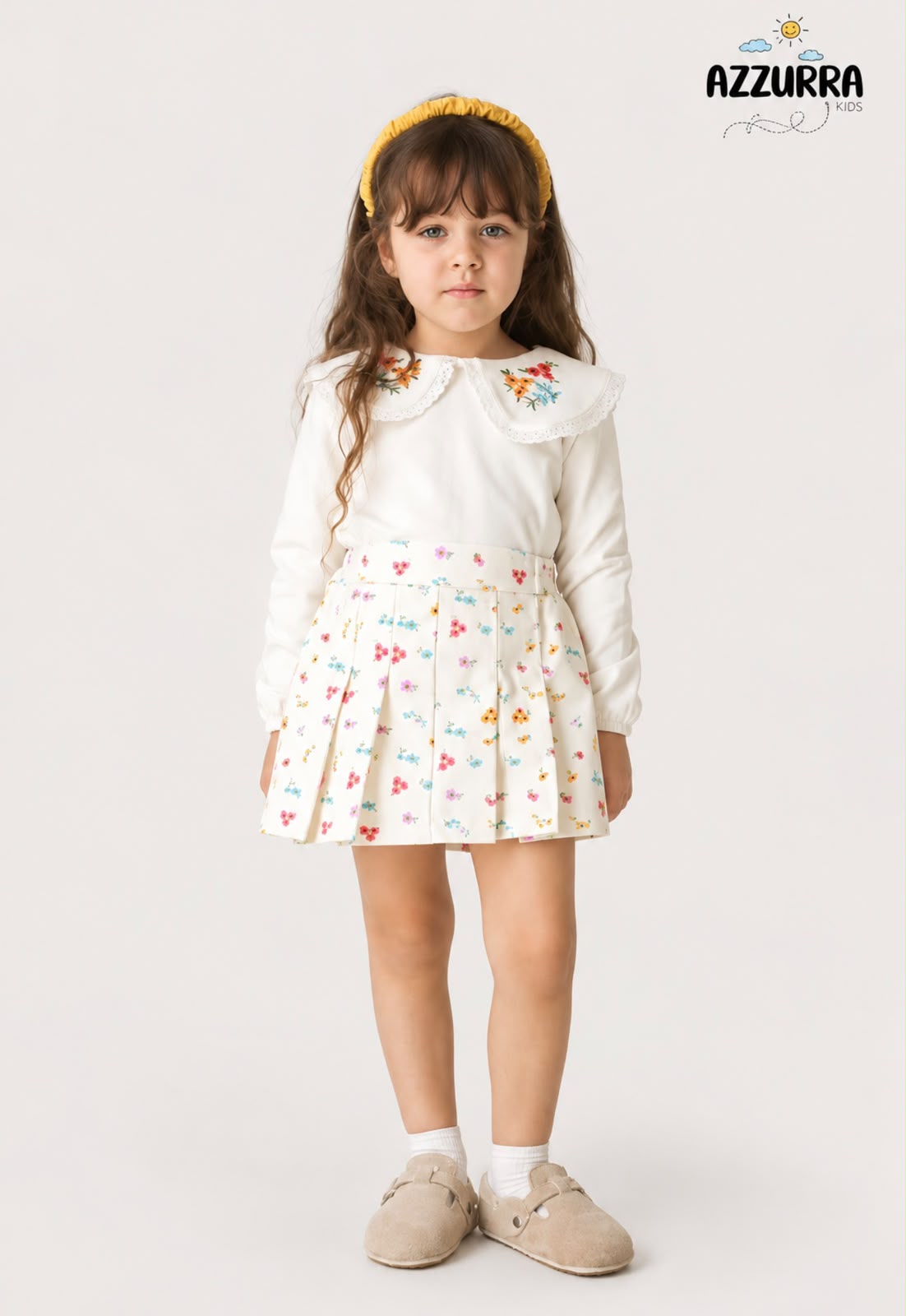 WHITE FLORAL SKIRT SET