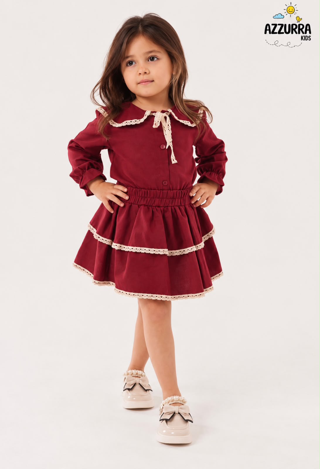 BURGUNDY SKIRT SET