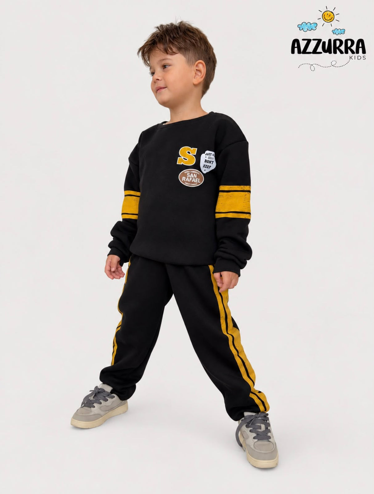 BLACK AND YELLOW FLEECE SET