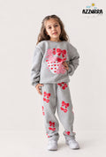 LOVE RED BOW FLEECE SET