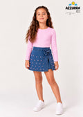 PINK PEARLS DENIM SKORT