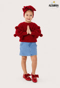 RED WOOL SKIRT SET