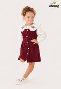 BURGUNDY DENIM DRESS
