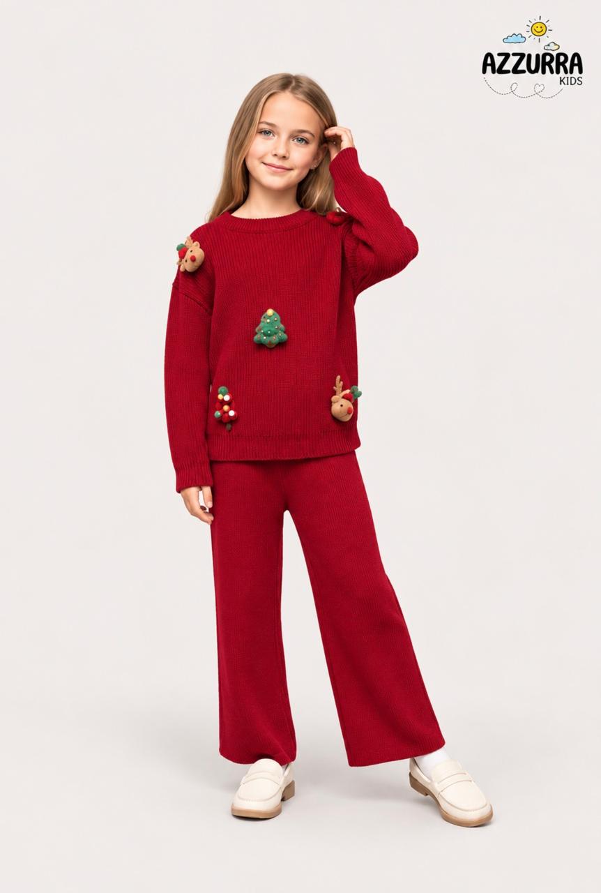 CHRISTMAS RED WOOL SET