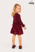 BURGUNDY TWINKLE SKIRT SET