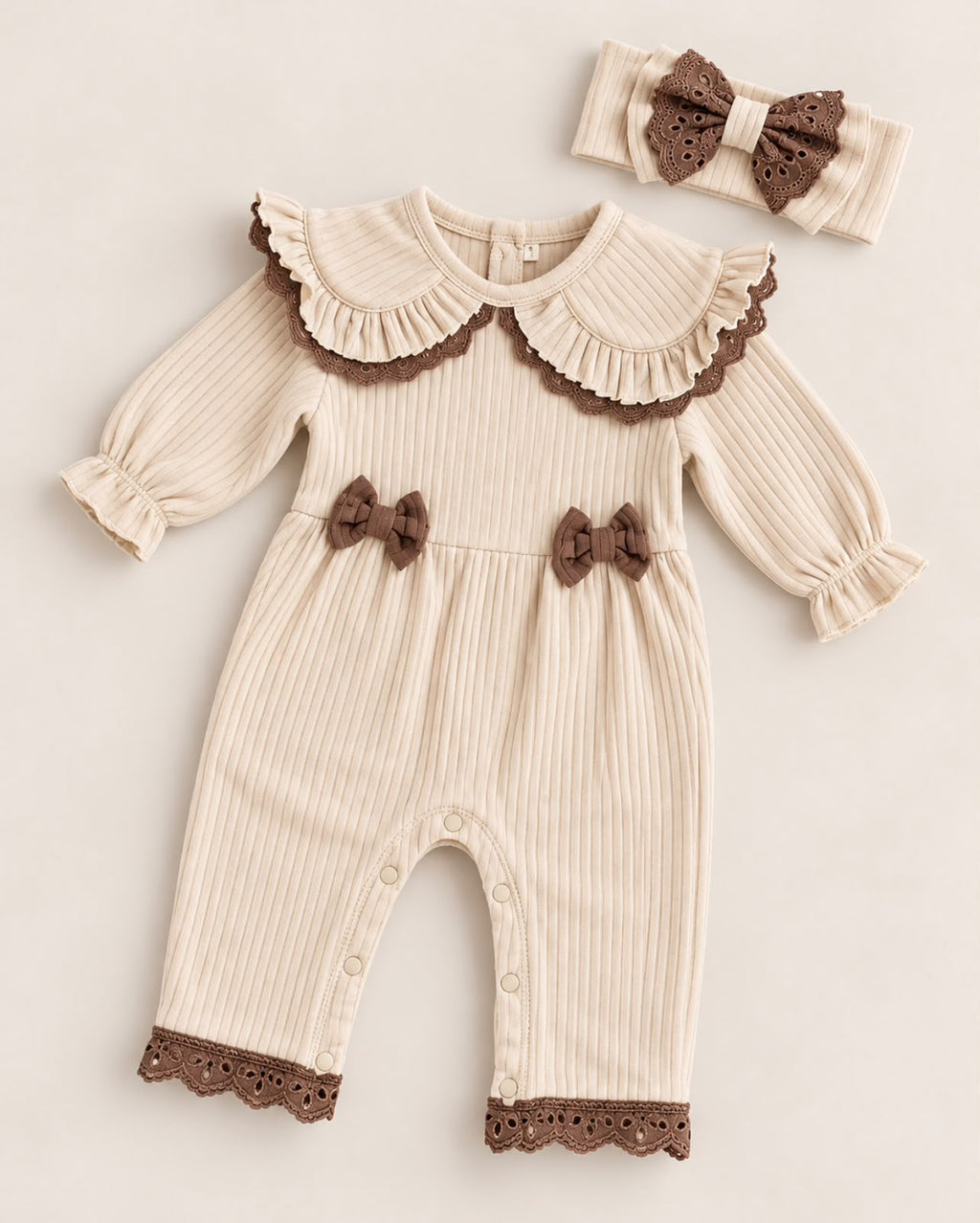 BEIGE AND BROWN BOW BODY