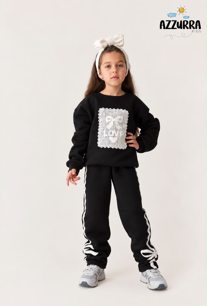 LOVE BLACK FLEECE SET