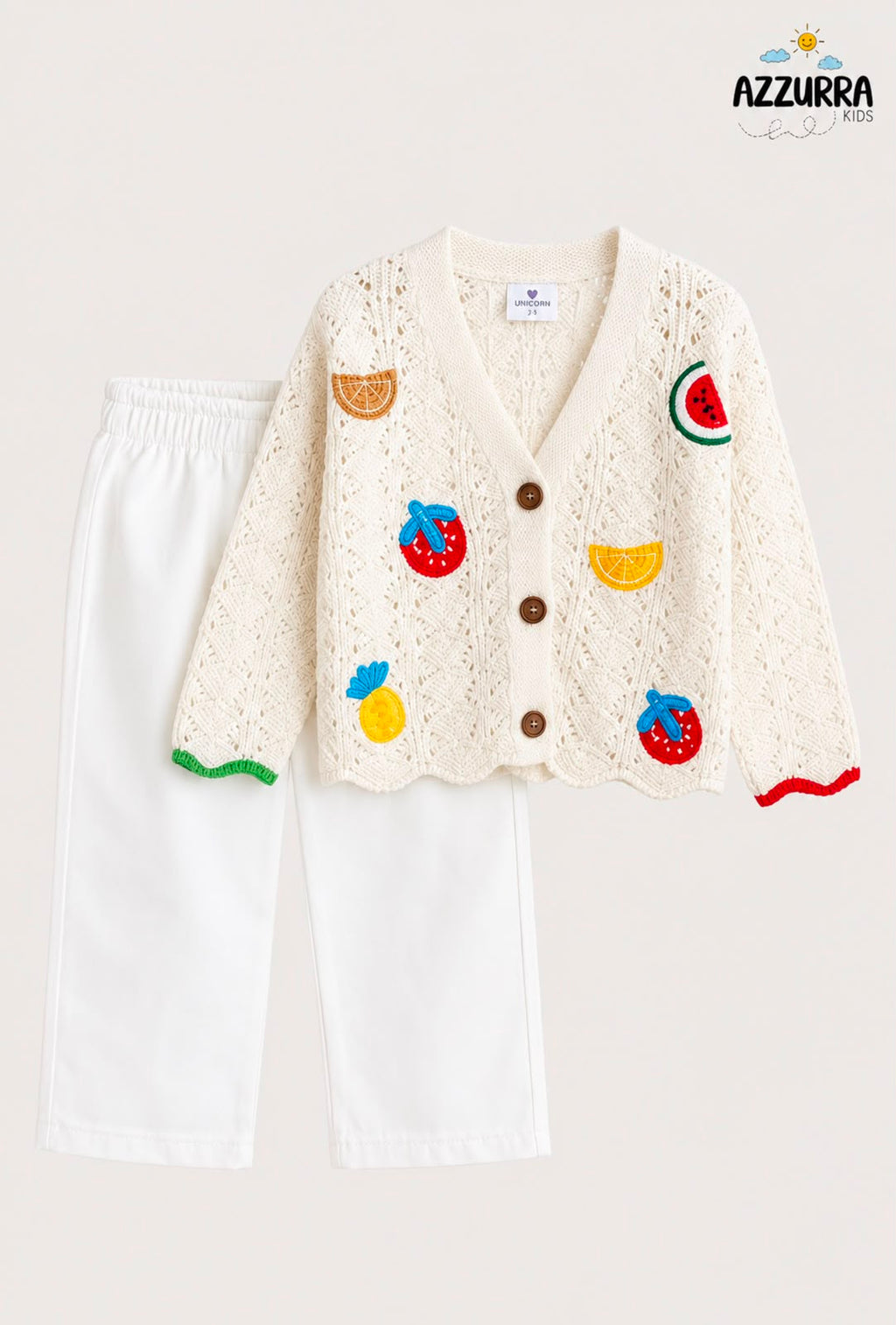 FRUIT SOFT WOOL CARDIGAN PANT SET