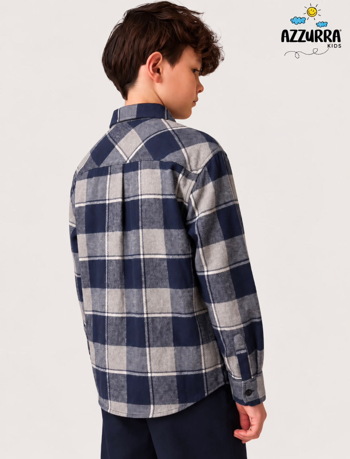 NAVY CHECK SHIRT