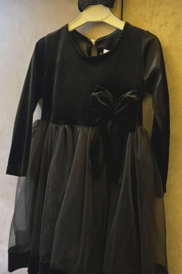 CHRISTMAS BLACK VELVET DRESS