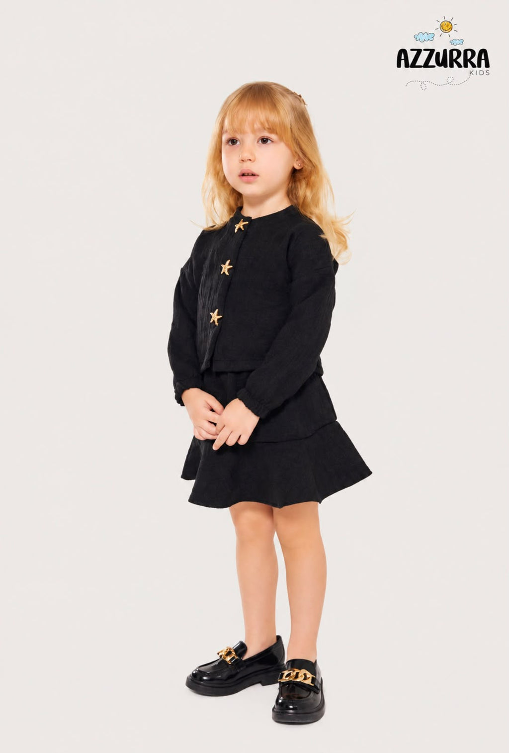 BLACK CHRISTMAS STAR SKIRT SET