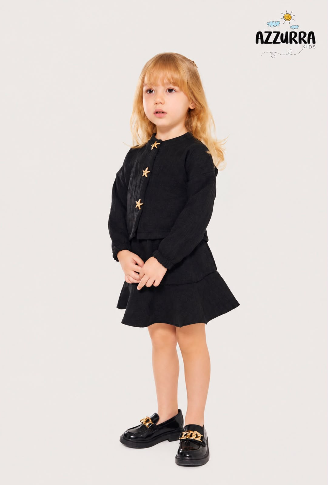 BLACK CHRISTMAS STAR SKIRT SET