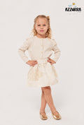LIGHT BEIGE AND GOLD SKIRT SET