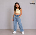 CROP TOP AND DENIM JEANS