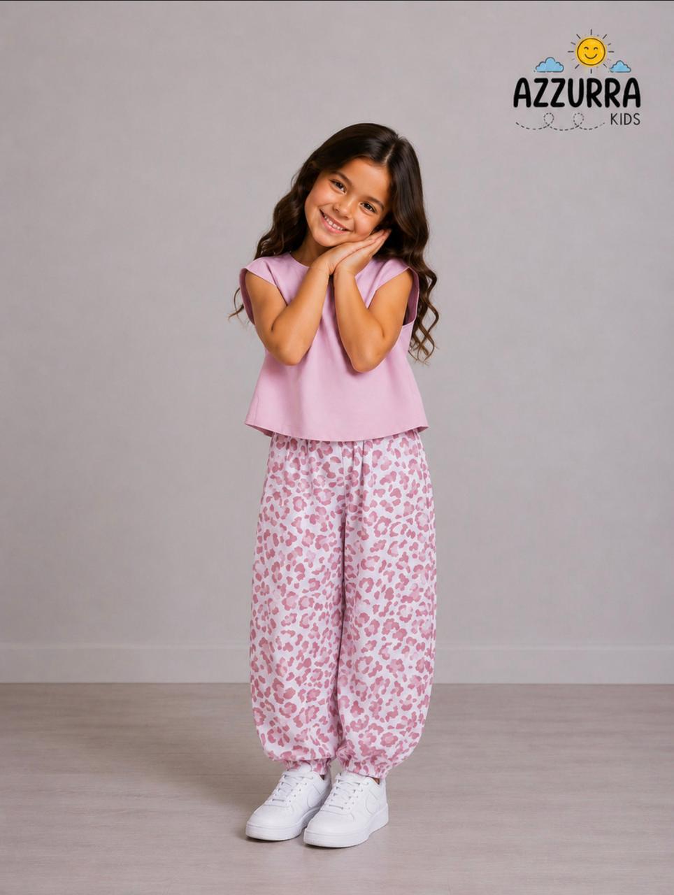 PINK LEOPARD PANT SET