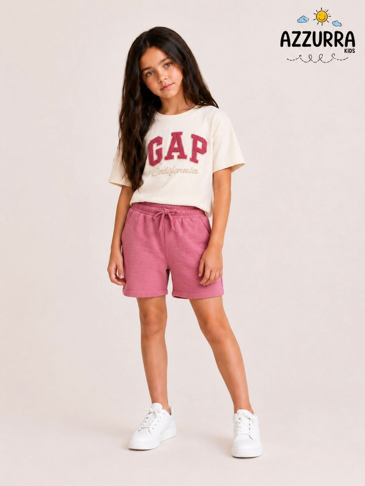 PINK LINEN SHORT GAP SET