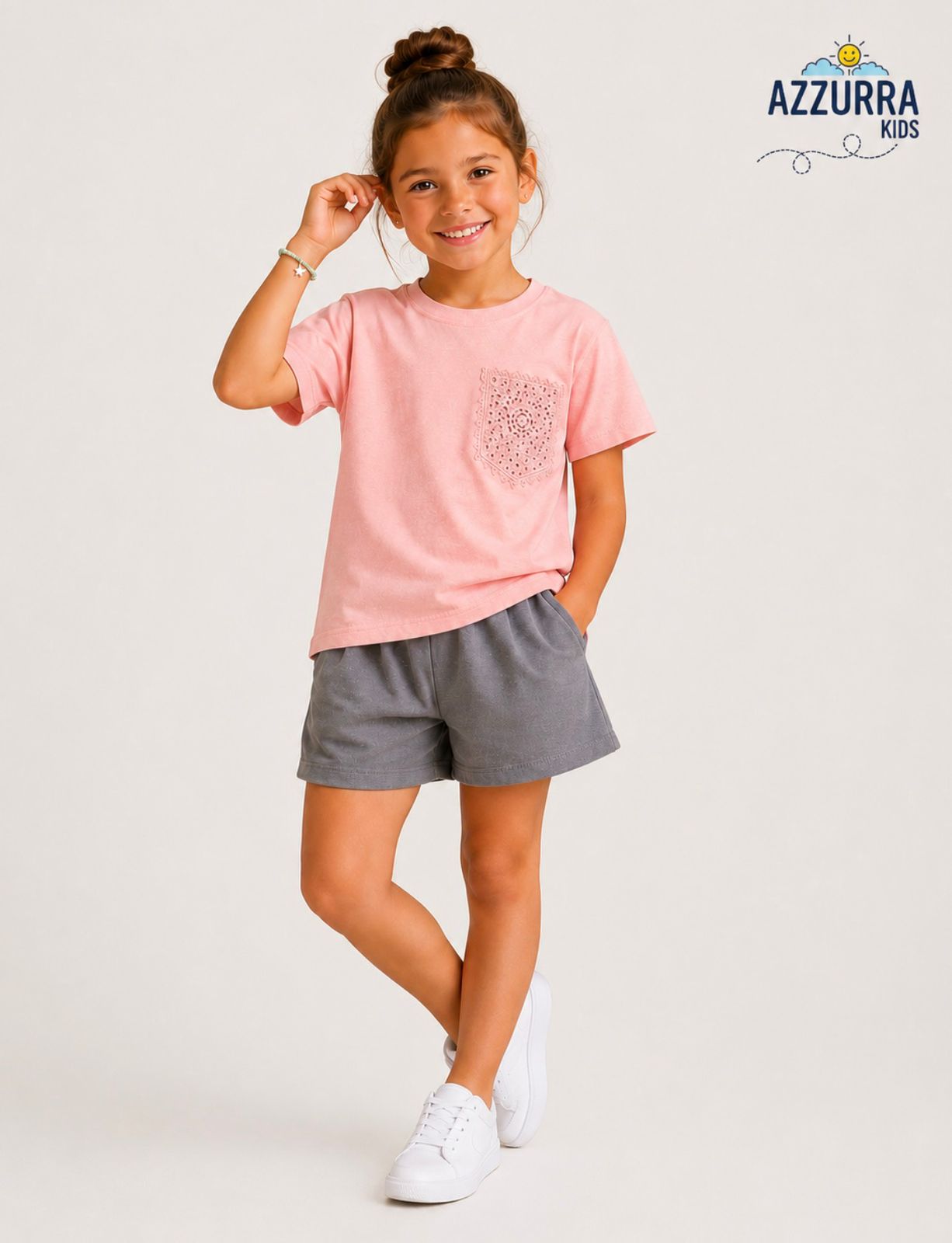 PINK AND GREY SHORT SET