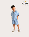LIGHT BLUE LINEN SHORT SET