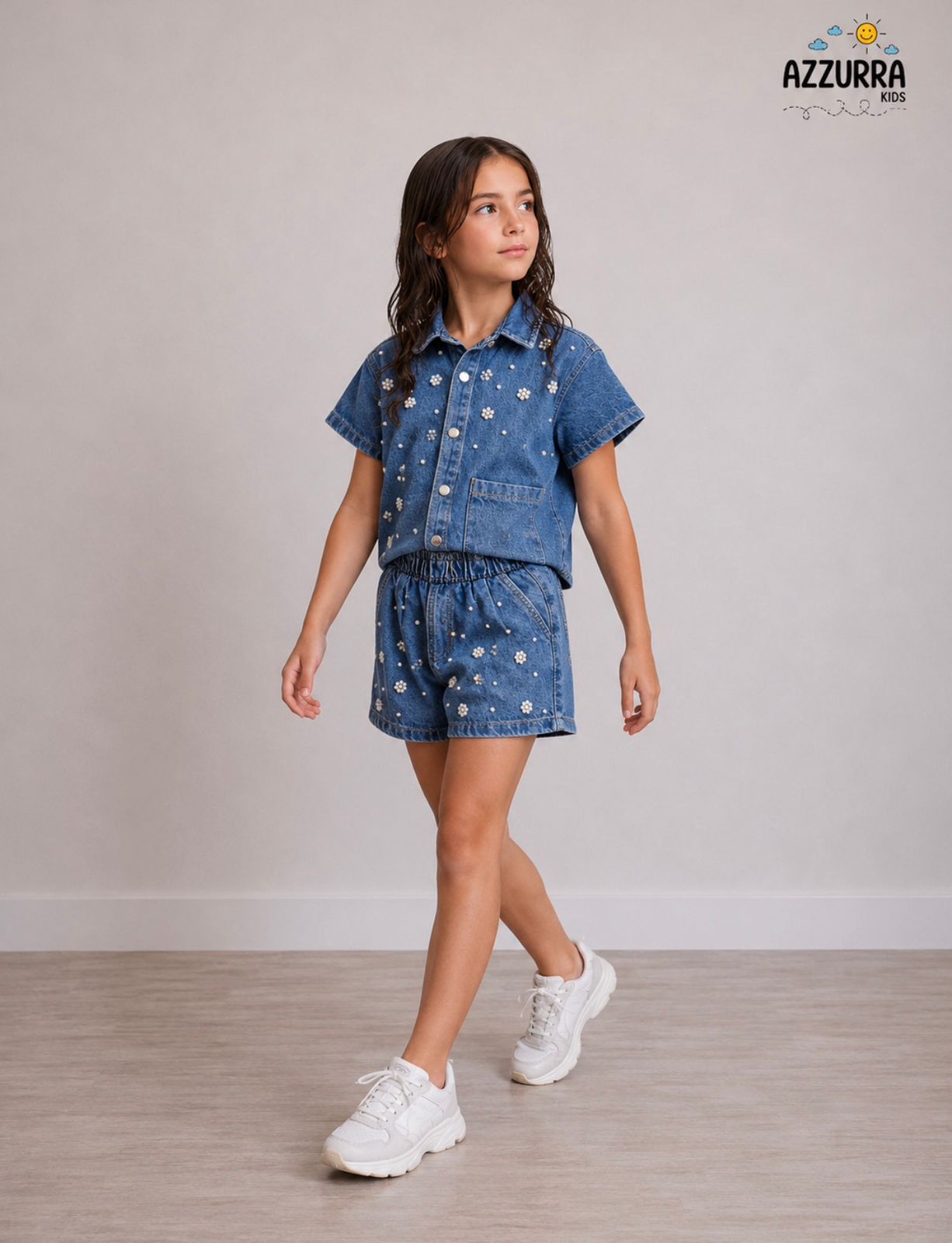 DENIM SHORT SET