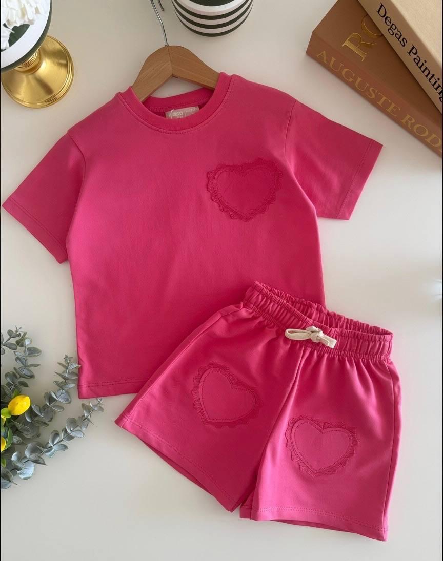 HEART FUCHSIA SHORT SET