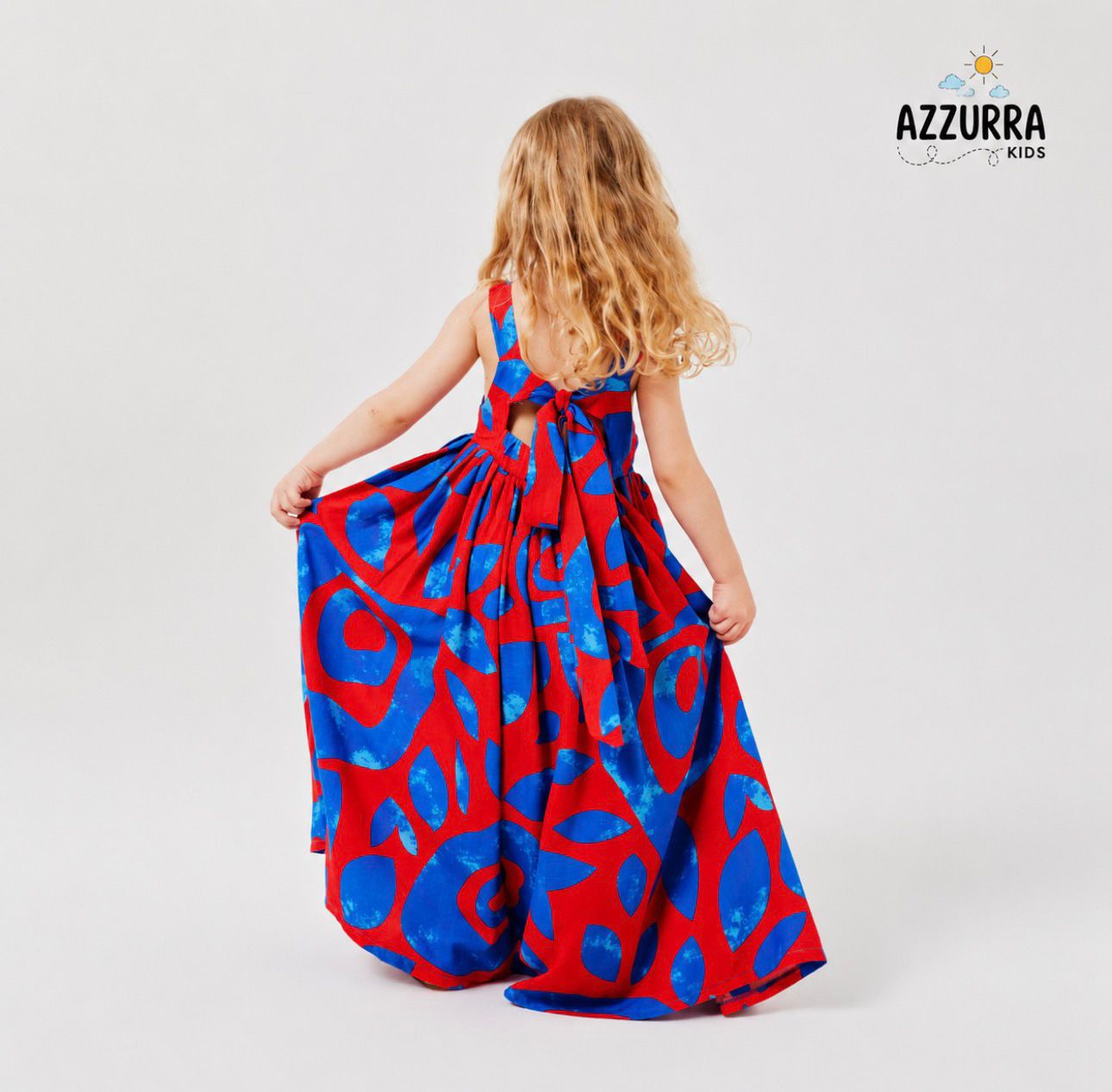 BLUE AND RED DRESS