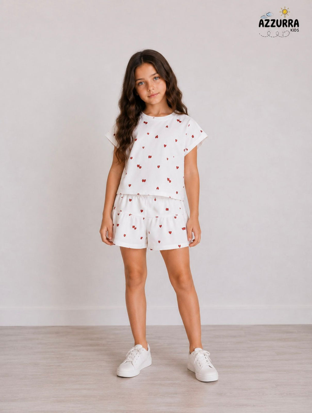 WHITE AND RED HEART SET