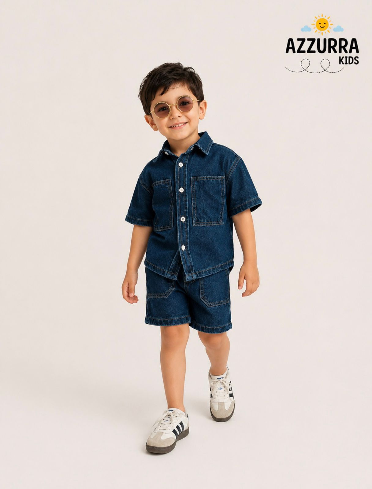 DENIM SHORT SET