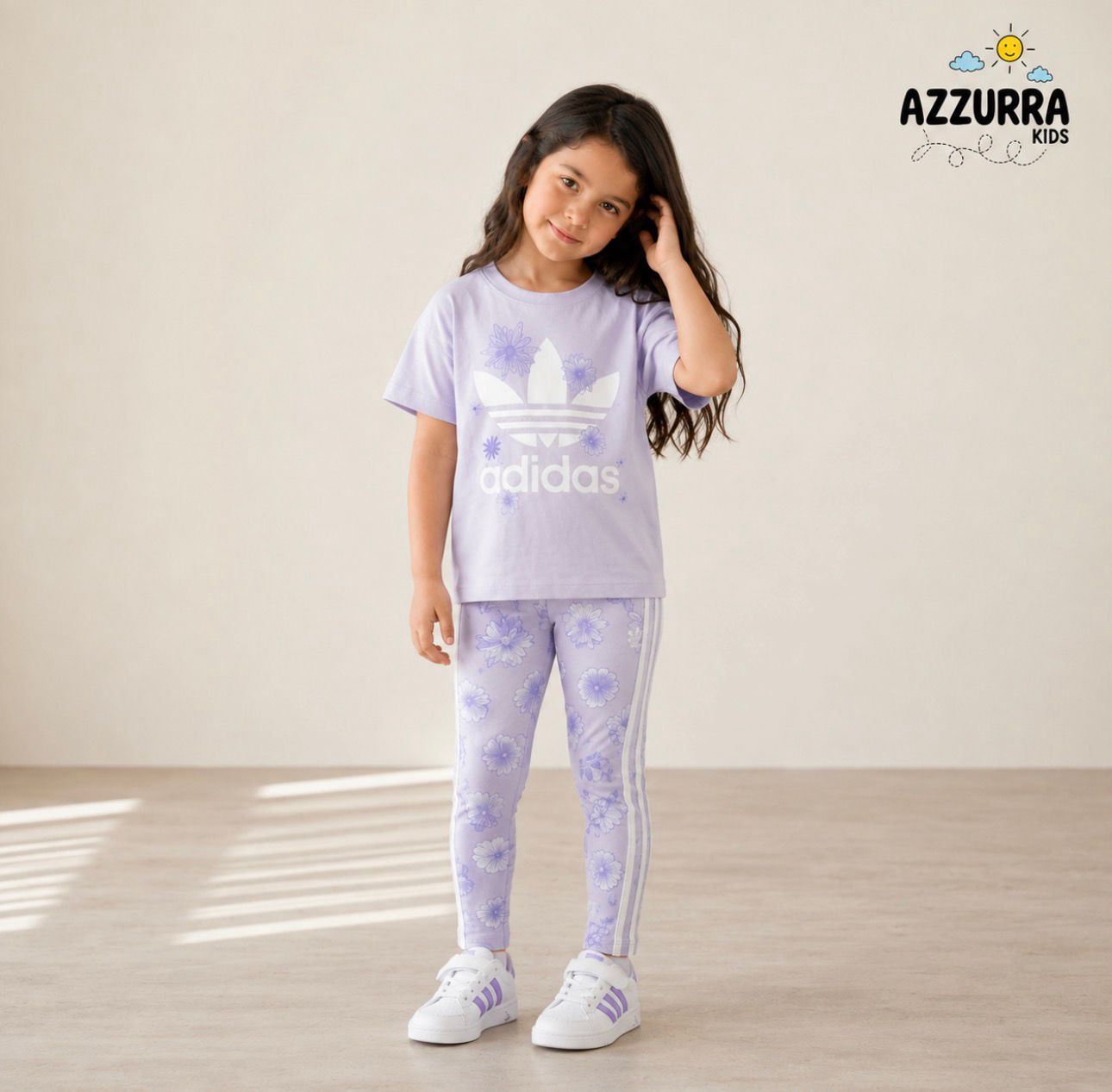 FLORAL PURPLE ADIDAS SET